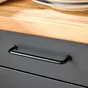 Poignée de meuble Sasha, zamak noir mat, Diam. 160 mm
