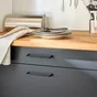 Poignée de meuble Sasha, zamak noir mat, Diam. 160 mm