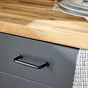 Poignée de meuble Sasha, zamak noir mat, Diam. 96 mm