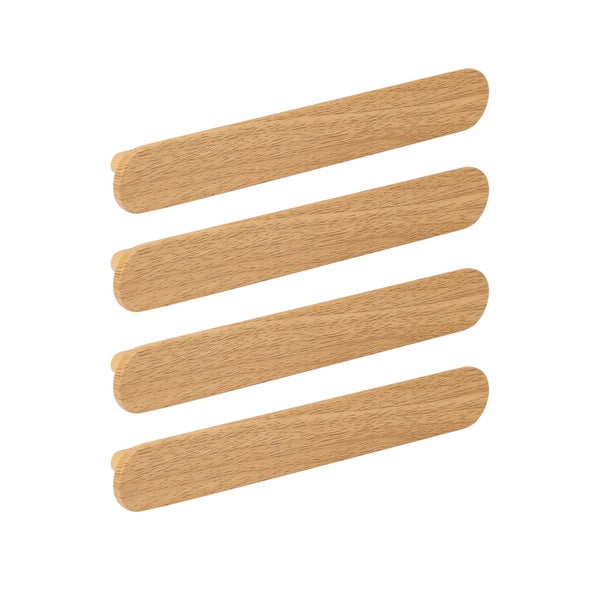 Lot de 4 poignées de meuble Java bois clair diam.128 mm