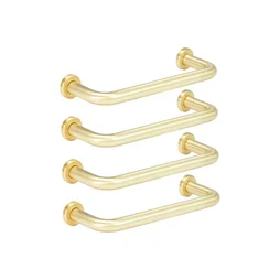 Lot de 4 poignées de meuble Sasha, zamak laiton brossé, Diam. 96 mm