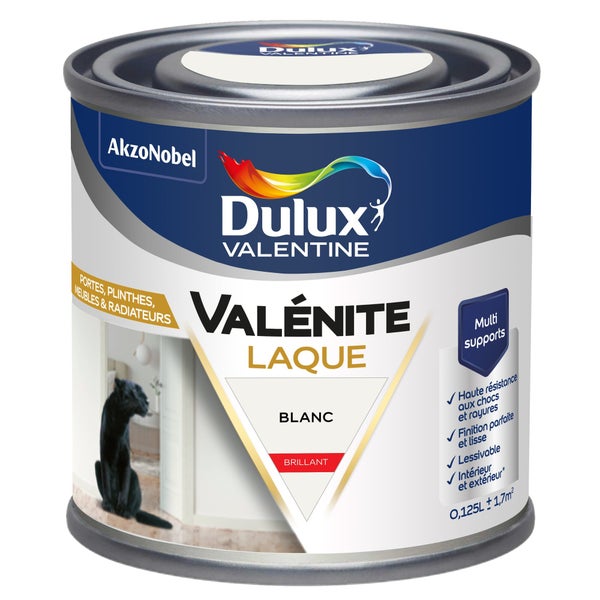 Peinture boiserie blanc brillant DULUX VALENTINE 0.125l
