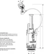 Mecanisme chasse d'eau a cable 3/6l equation