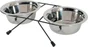 Support ecuelle avec 2 Bol inox 350ml