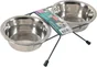 Support ecuelle avec 2 Bol inox 350ml