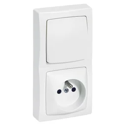 Interrupteur va-et-vient et prise avec terre complet ASL blanc LEGRAND