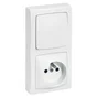 Interrupteur va-et-vient et prise avec terre complet ASL blanc LEGRAND