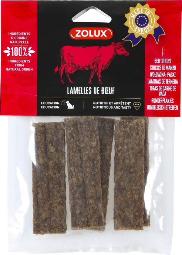 Friandise chien lamelles de boeuf 100g