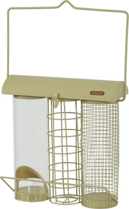 Mangeoire oiseaux du jardin trio métal 35cm lichen ZOLUX