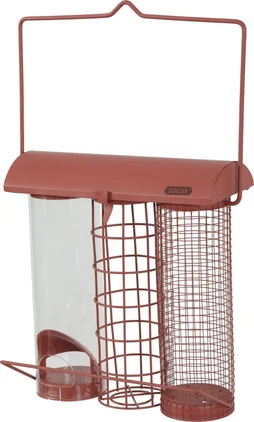 Mangeoire oiseaux du jardin trio métal 35cm terracotta ZOLUX