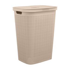 Panier à linge beige Linen l.46.3 x H.59.5 x P.36.3 cm SENSEA