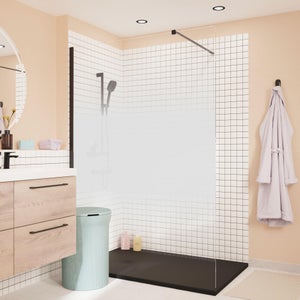 Paroi douche italienne Remix 70/140cm noir kit SENDEA