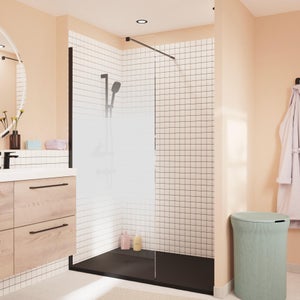 Paroi douche italienne Remix 70/140cm noir kit SENDEA