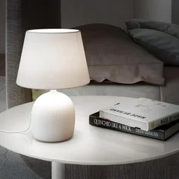 Lampe poki e14 ceramique blanc inspire