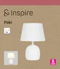 Lampe poki e14 ceramique blanc inspire
