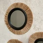 Miroir ethnique diamètre 24,3 cm raffia