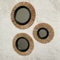Miroir ethnique diamètre 24,3 cm raffia