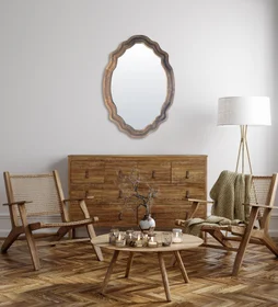 Miroir Louise bois clair 61 x 86 cm