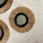 Miroir ethnique diamètre 17 cm raffia