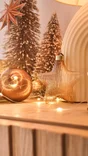 Boule noël mousse d.8cm brun noix de pécan