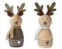 Décoration noël à suspendre cerf peuplier/jute et brun/blond d.3,5cm h10,5