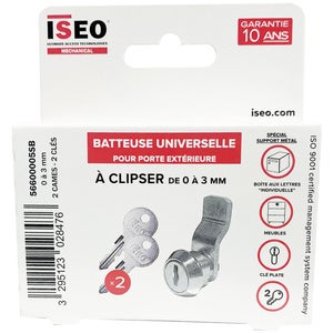 Batteuse à clipser, 0-3mm, cambrée, ISEO