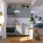 Cuisine équipée Eleki gris, 6 meubles avec électroménager, L180 x H217 x P58 cm