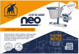 Kit balai à plat + seau + essoreur ELEPHANT Neo 3