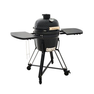 Barbecue Kamado céramique charbon, NATERIAL Little Drago, noir, diam.34 cm, avec housse