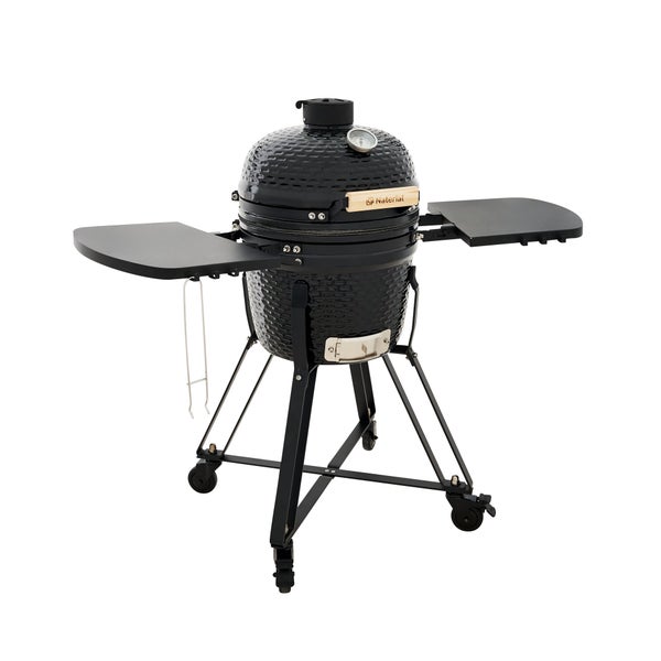 Barbecue Kamado céramique charbon, NATERIAL Little Drago, noir, diam.34 cm, avec housse
