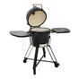 Barbecue Kamado céramique charbon, NATERIAL Little Drago, noir, diam.34 cm, avec housse