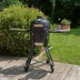 Barbecue Kamado céramique charbon, NATERIAL Little Drago, noir, diam.34 cm, avec housse