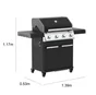 Barbecue gaz NATERIAL Kenton II 4 bruleurs noir