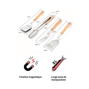 Set de 4 accessoires de cuisson magnétiques NATERIAL