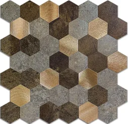 Credence adhesive wall tiles premium hexagone brun 29,7x29,2 d-c-fix