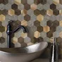Credence adhesive wall tiles premium hexagone brun 29,7x29,2 d-c-fix