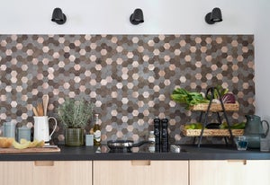 Credence adhesive wall tiles premium hexagone brun 29,7x29,2 d-c-fix