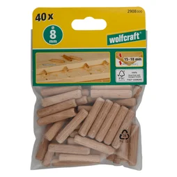 Lot De 40 Tourillons Diam.8 Mm Wolfcraft
