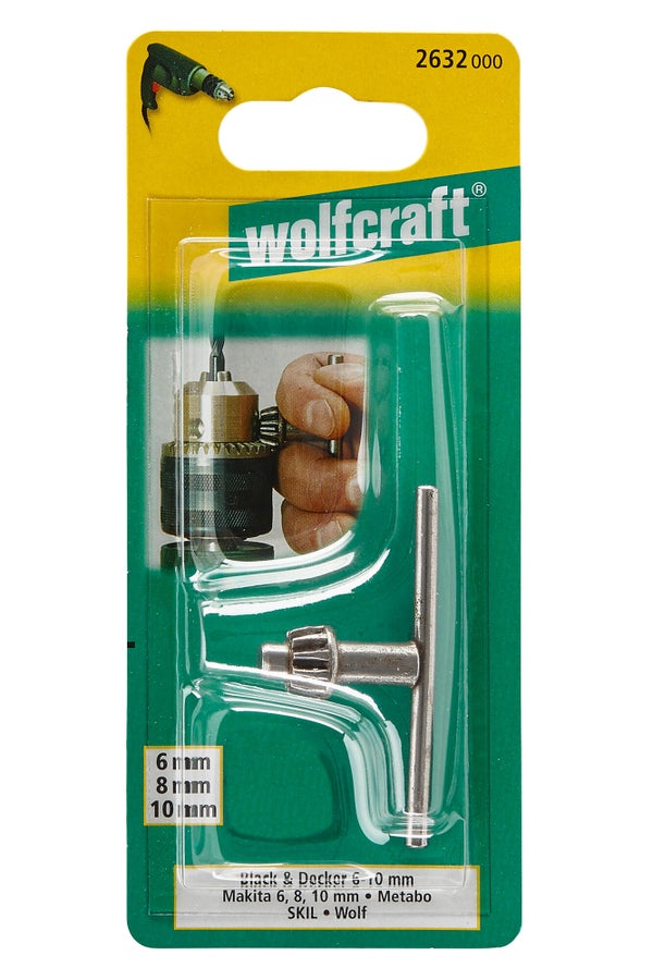 Clé Mandrin Porteur Autoserrant Cylindrique Wolfcraft 2632000, Diam.10 Mm