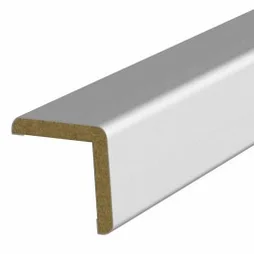 Baguette angle revêtu papier 2200 x 25 x 25 mm blanc