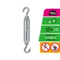 Tendeur 2 crochets acier zingué 110kg pour câble diamètre 4/5mm, STANDERS