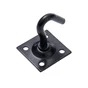 Platine à crochet fixe acier noir diamètre 8mm 45x45mm, STANDERS
