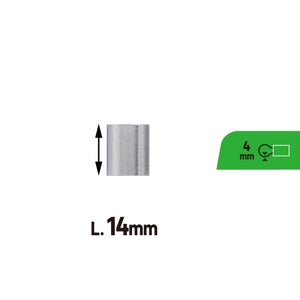 Manchon ovale aluminium pour câble diamètre 4mm lot de 4