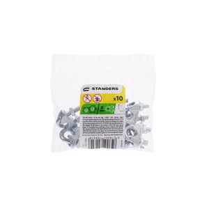 Serre-câble étrier acier zingué pour câble 6mm , STANDERS lot de 10
