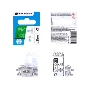 Serre-câble étrier inox a2 pour câble 3/4mm, STANDERS lot de 2