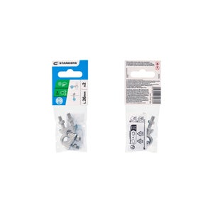 Serre-câble étrier inox a2 pour câble 6mm, STANDERS lot de 2
