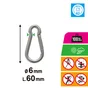 Mousqueton inox a2 6x60mm 100kg, STANDERS