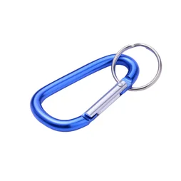 Mousqueton + anneau aluminium bleu 6mm 12kg, STANDERS