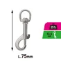Mousqueton à pompe + touret acier nickelé 13x74 25kg, STANDERS