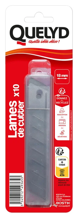 Recharge lame de cutter lot de 10 quelyd